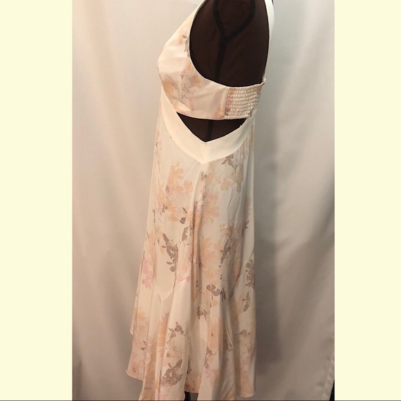 CLUB MONACO Trina Dress 100% Silk Apricot Ivory - Picture 4 of 8
